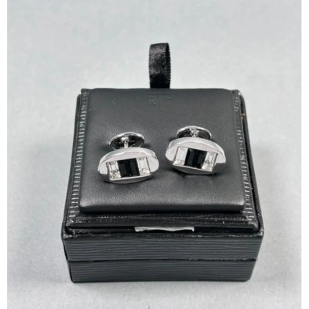 Robert Tateossian RT London Cufflinks Mens OS Silver Black Excellent Baguette